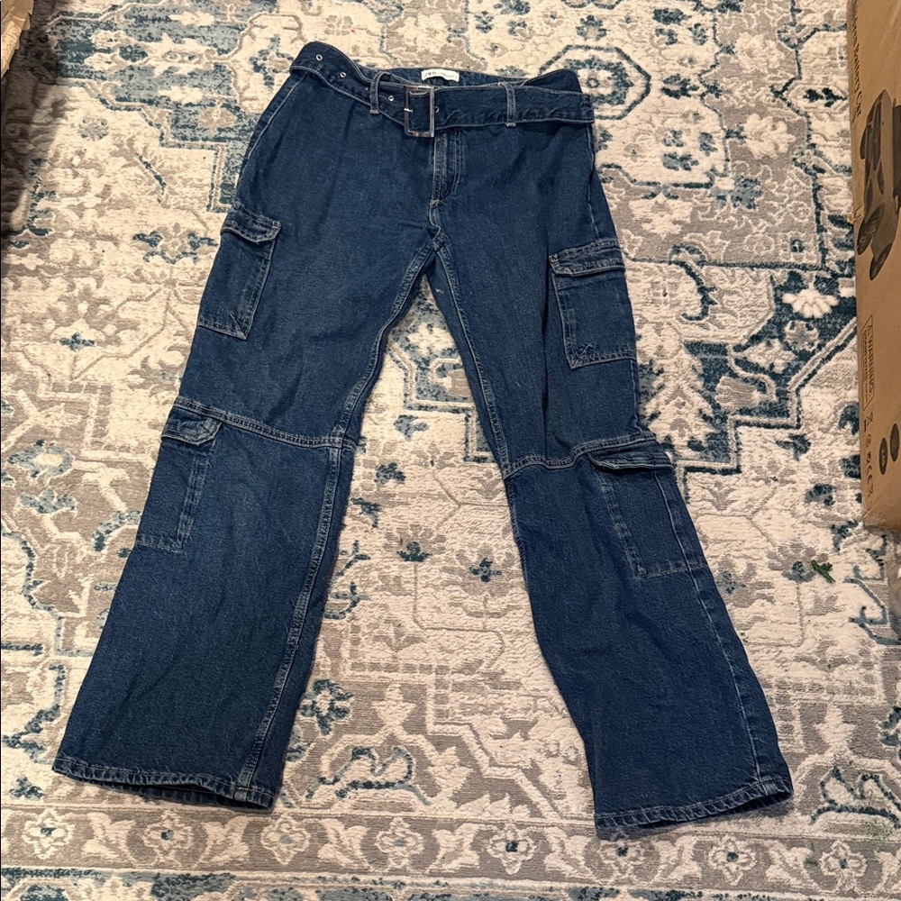 Women’s Blue Cargo Jeans